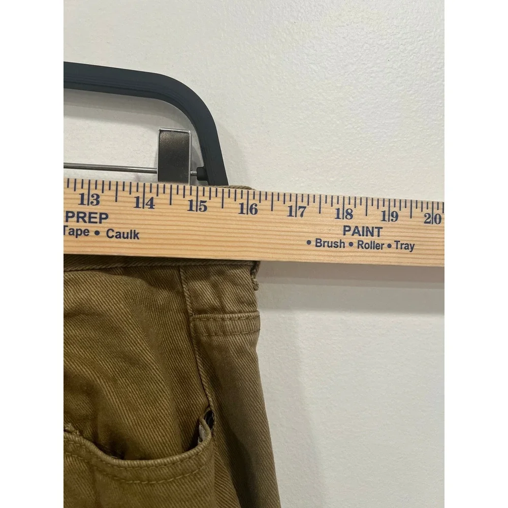 US ICON Mens Jeans Brown Denim Straight Leg Pants Utility Earth Tone Size 34x32